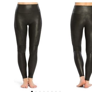 Faux leather Spanx moto leggings